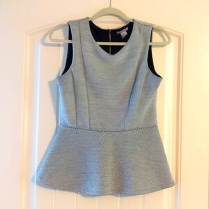 H&M Black and White Peplum Top